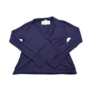 Best Cody Shirt Womens XS Purple Long Sleeve VNeck Pullover Wrap Top